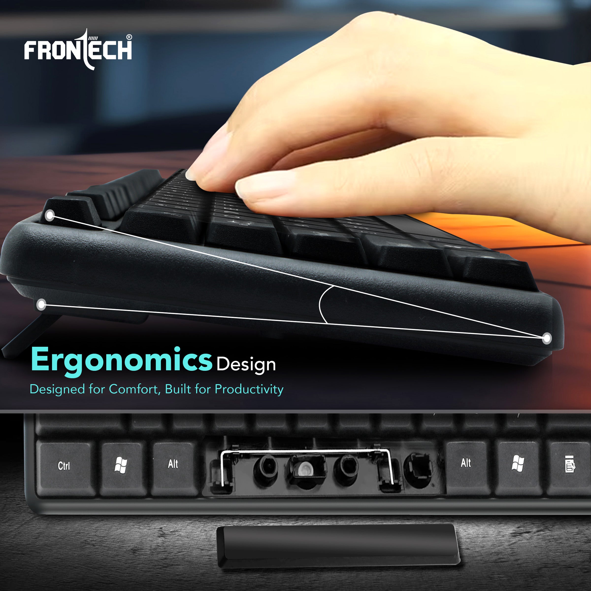 Frontech Wired USB Membrane Keyboard With Retractable Stands (1672) Frontech Wired USB Membrane Keyboard With Retractable Stands (1672)